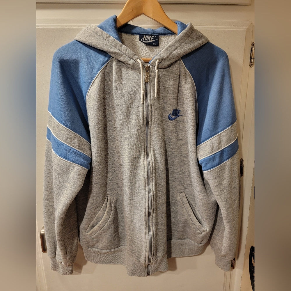 Nike Vintage 80's Blue Tag Full Zipper Closure Sweatshirt/Hoodie Size XL